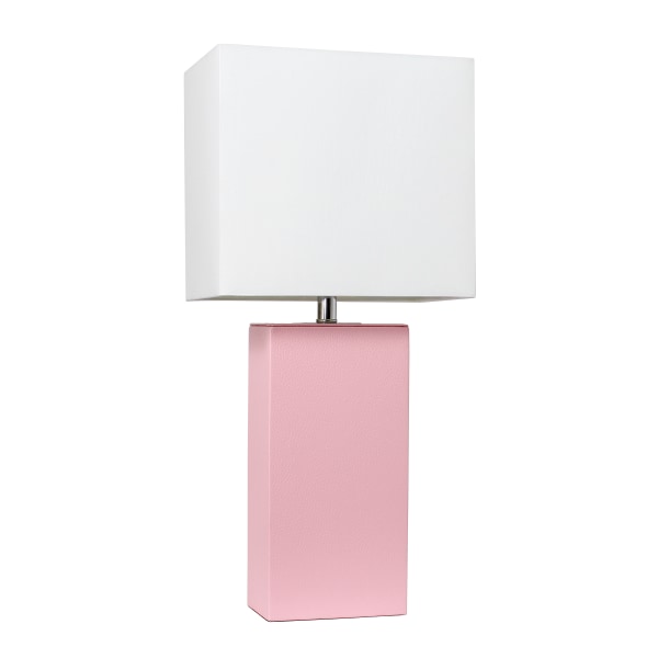 Photos - Floodlight / Street Light Elegant Designs Modern Leather Table Lamp, 21"H, White/Pink