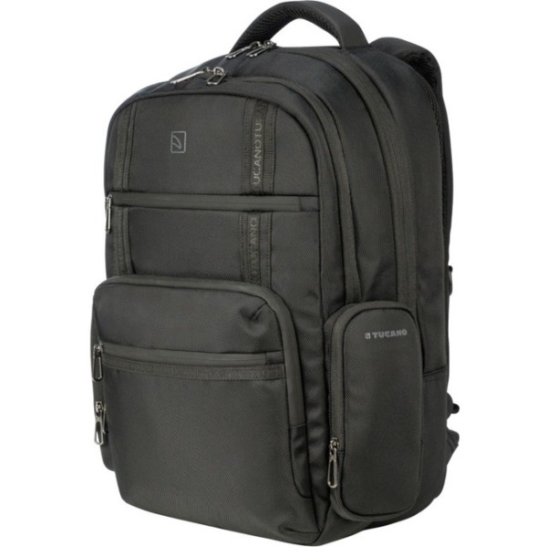 Tucano Sole Gravity Carrying Case (Backpack) for 16 to 17 Apple MacBook Pro, Notebook - Black - Fabric, Elastic Strap - Shoulder Strap, Trolley Stra