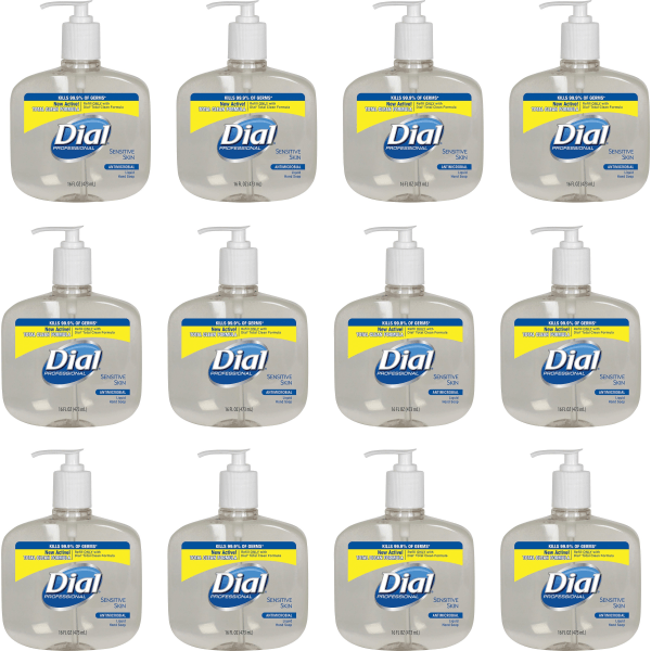UPC 023400807840 product image for Dial® Sensitive Skin Antimicrobial Liquid Soap, 16 Oz., Pack Of 12 bottle | upcitemdb.com
