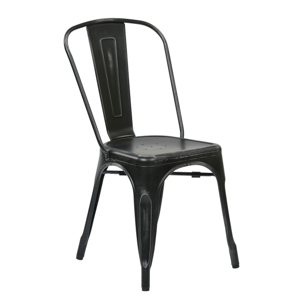 Office Star Bristow Armless Chair, Antique Black, Set Of 4 Chairs - BRW29A4-AB - Furniture Give your home a rustic style with these steel cha sku BRW29A4-AB
