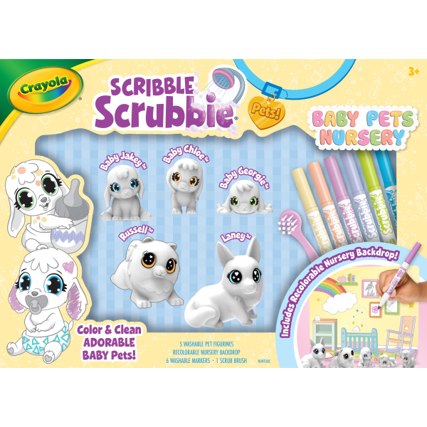 Crayola Scribble Scrubbie Baby Pets Nursery  Baby Animal Toys for Toddlers & Kids  Gift for Child