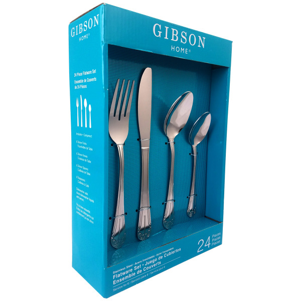 UPC 085081032379 product image for Gibson Home 24-Piece Flatware Set, Mariano, Silver | upcitemdb.com