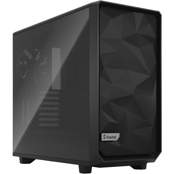 Fractal Design - Meshify 2 Black ATX Light Tinted Tempered Glass Window Mid-Tower PC Case - Black