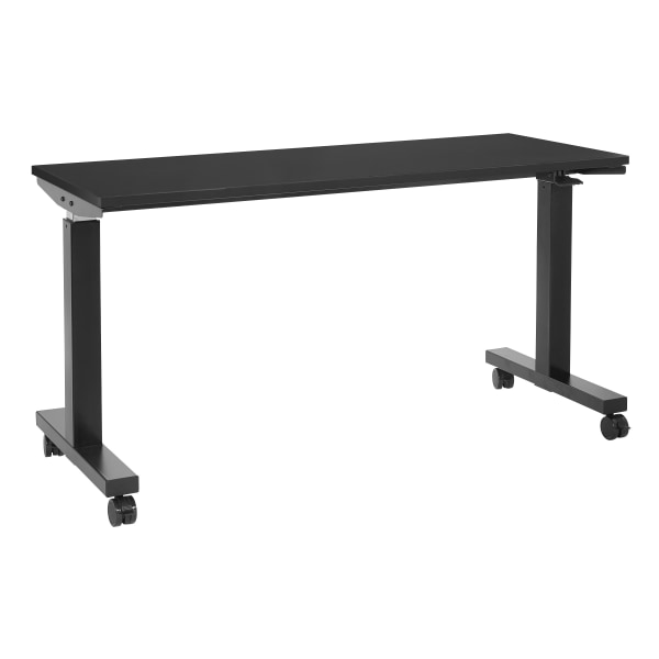 Office Star Pro Line II Pneumatic Height-Adjustable Table With Locking Casters, 43-1/2 x 59, Black