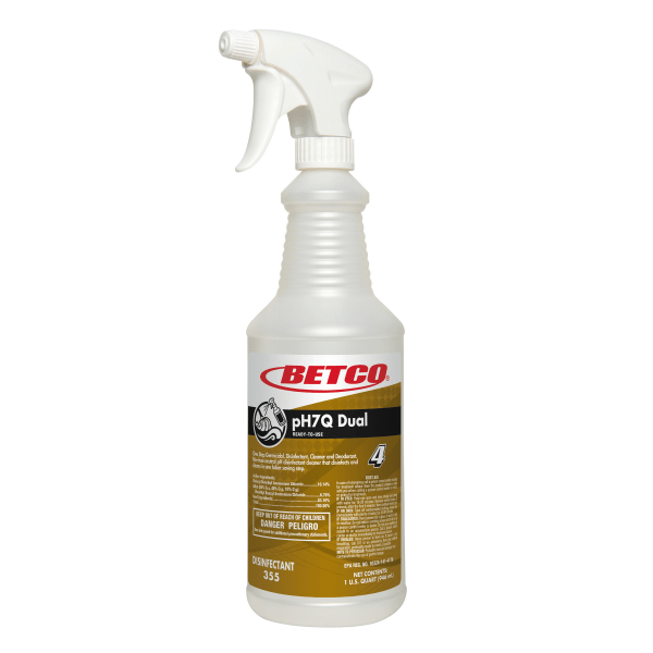 Betco® Empty Spray For pH7Q Dual Neutral Disinfectant Cleaner, Pleasant Lemon Scent, 32 Oz Bottle, Case Of 12 -  3553200