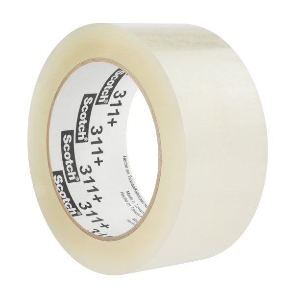 Scotch High Tack Box Sealing Tape 311+, Clear, 1.88 in. x 110 yds., Pack of 36 Tapes