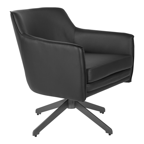 Office Star Faux Leather Guest Chair, Black