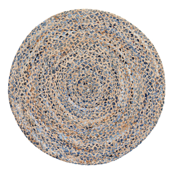 Anji Mountain Kerala Natural Jute Rug, Denim, 4', Multicolor
