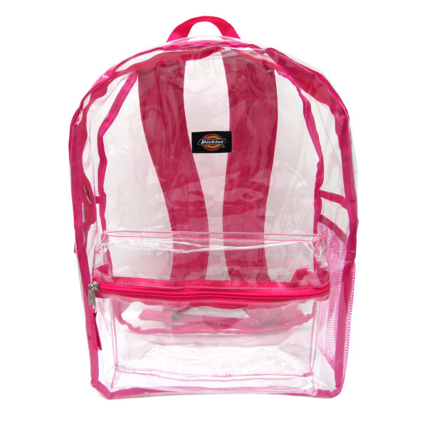 pink brand clear backpack