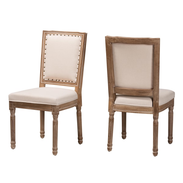 UPC 193271238330 product image for Baxton Studio Louane Dining Chairs, Beige/Antique Brown, Set Of 2 Chairs | upcitemdb.com