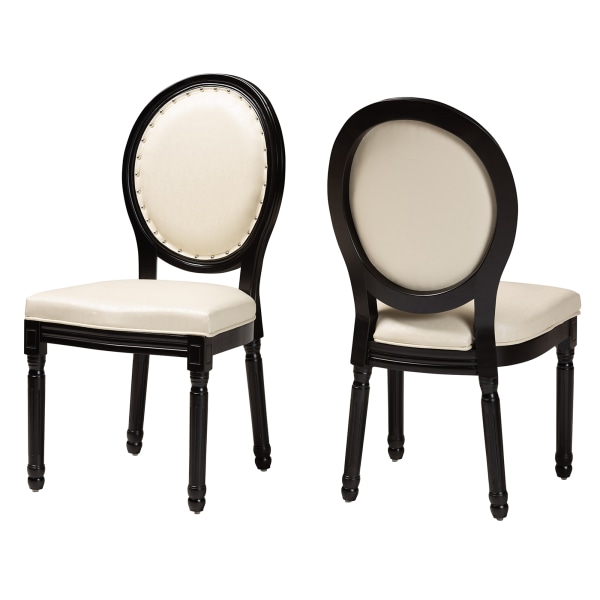 UPC 193271238361 product image for Baxton Studio Louis Dining Chairs, Beige/Black, Set Of 2 Chairs | upcitemdb.com