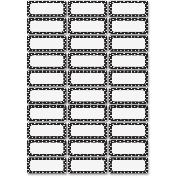 UPC 703185100809 product image for Ashley Dry Erase Black/White Dots Nameplate Magnets - Magnetic - Dotted - Die-cu | upcitemdb.com