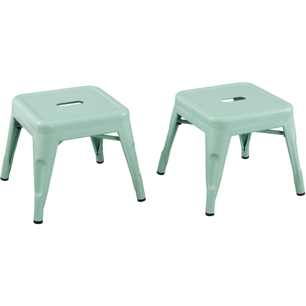 Ace Kids Metal Stools, Sage, Set Of 2 Stools