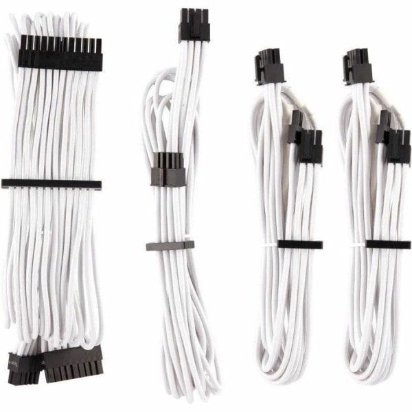CORSAIR Premium individually sleeved starter kit (Type 4, Generation 4) - Power cable kit - 2 ft - white