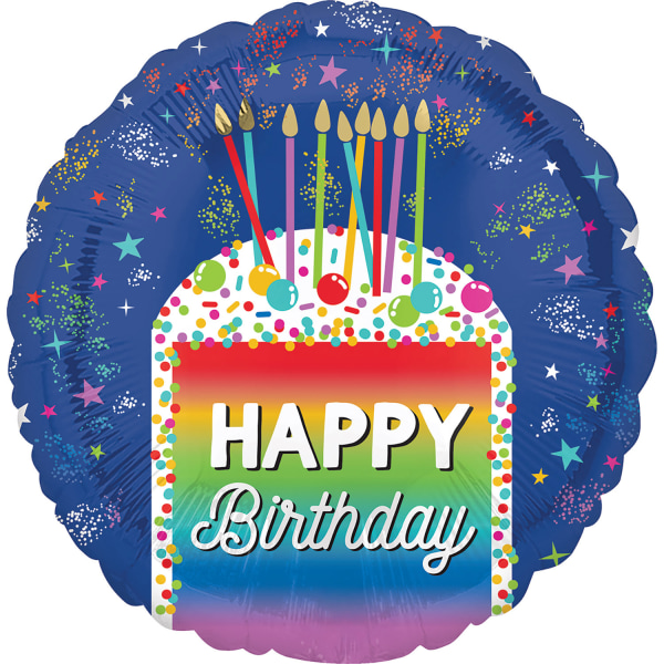 Amscan Birthday Foil Balloon, 18", Rainbow Slice