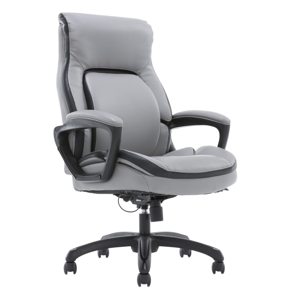 Shaquille O'Neal™ Amphion Ergonomic Bonded Leather High-Back Executive Chair, Gray