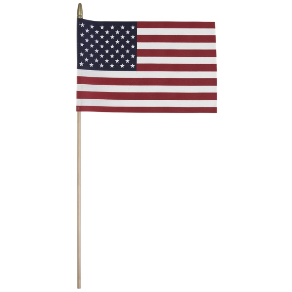 Polycotton American Stick Flag on Wood Dowel by Betsy Flags  8  x 12