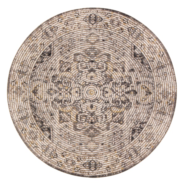Photos - Area Rug Anji Mountain Zagros Round , 4' Diameter, Brown/Gray AMB0850-004R