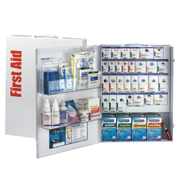 First Aid Only 150 Person XL SmartCompliance Metal Cabinet with Medication  109 pc