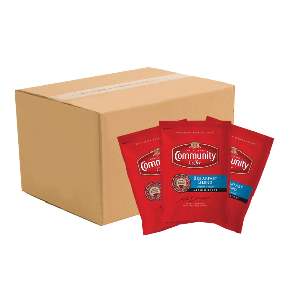 Community Coffee Arabica Single-Serve Coffee Packets, Breakfast Blend, Carton Of 20