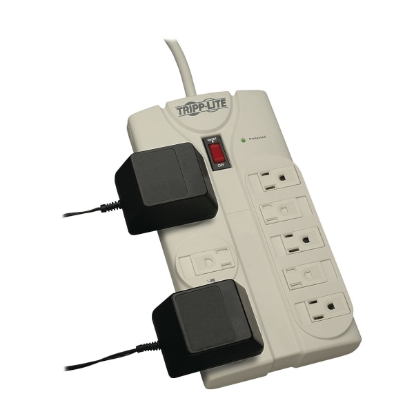 Tripp Lite Protect It! Surge Protector, 8 Outlets, 8 ft. Cord, 1440 Joules, Light Gray -  TLP808