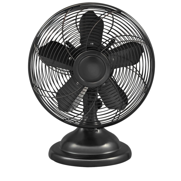 Photos - Fan OPTIMUS 12" Adjustable Oscillating Antique-Style Table , 15" x 13", Black 99579751M 