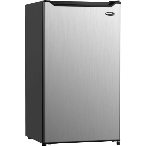 Danby Diplomat 4.4 cu. ft. Compact Refrigerator - 4.40 ft³ - Reversible - 4.40 ft³ Net Refrigerator Capacity - 120 V AC - Stainless Steel, Black -  DCR044B1SLM