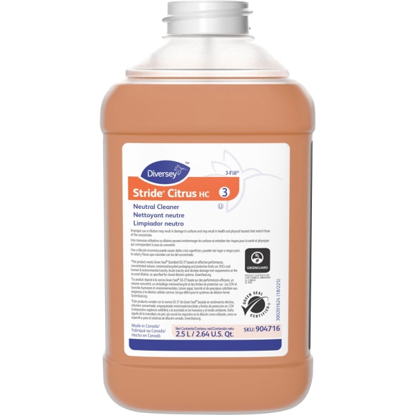 DIVERSEY 904716 Neutral Cleaner,Size 2.5L,Orange,PK2