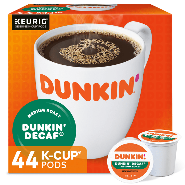 Dunkin' Dunkin Decaf Coffee Keurig K-Cup Pods, Medium Roast, 44/Box (373149) | Quill