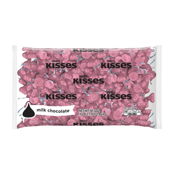 Kisses Milk Chocolates, Pink, 66.7 oz