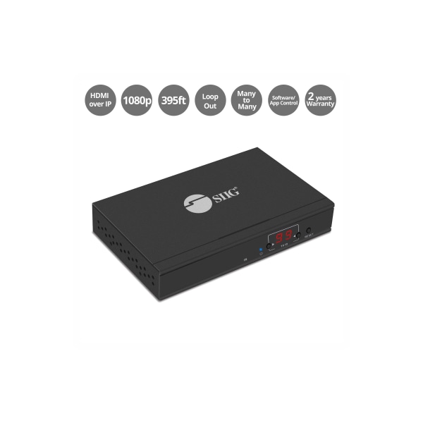 SIIG HDMI Over IP Extender / Matrix with IR - Transmitter - Video/audio/infrared/serial extender - transmitter - RS-232, HDMI, HDbitT - up to 394 ft -  CE-H23B11-S1