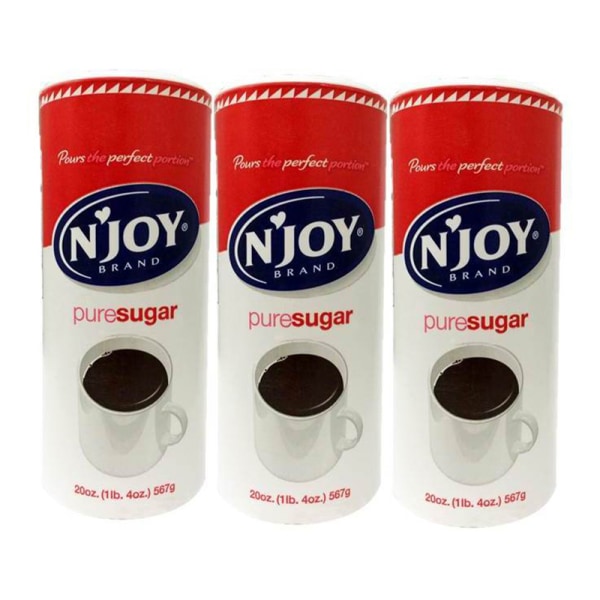 N Joy Pure Sugar Cane 20 oz Canister 3/Pack 94205