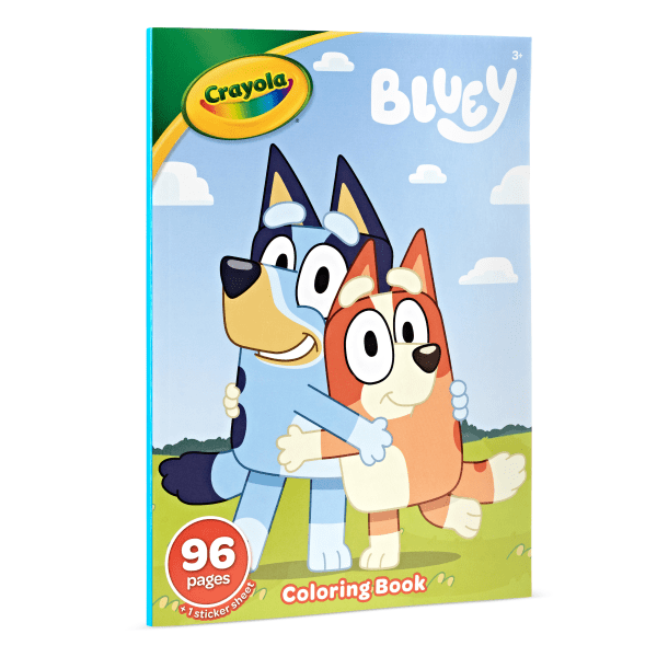 Crayola Bluey Coloring Book, Bluey Stickers Included, Gift for Girls & Boys, 96 Coloring Pages with Sticker Sheet