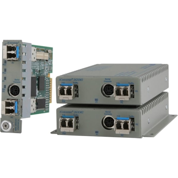 Omnitron Systems iConverter 2GXM 1000BASE-X SFP to 1000BASE-X SFP Media Converter - Management Port - 89990