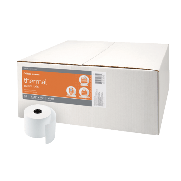 Office Depot Brand Thermal Paper Rolls 318 x 273 White Carton Of 50