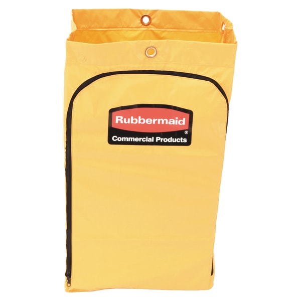 Rubbermaid® Zippered Vinyl Cleaning Cart Bag, 24 Gallon, 30 1/2""H x 17 1/4""W x 10 1/2""D, Yellow -  1966719