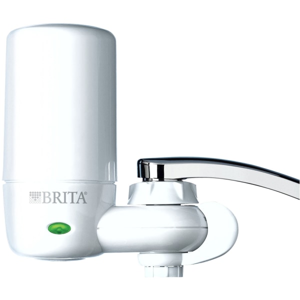 Brita Complete Water Faucet Filtration System with Light Indicator Faucet 100 gal Filter Life Water Capacity 432 Pallet Blue White Brita Complete Water Faucet Filtration System with Light Indicator Faucet 100 gal Filter Life Water Capacity 432 Pallet Blue White