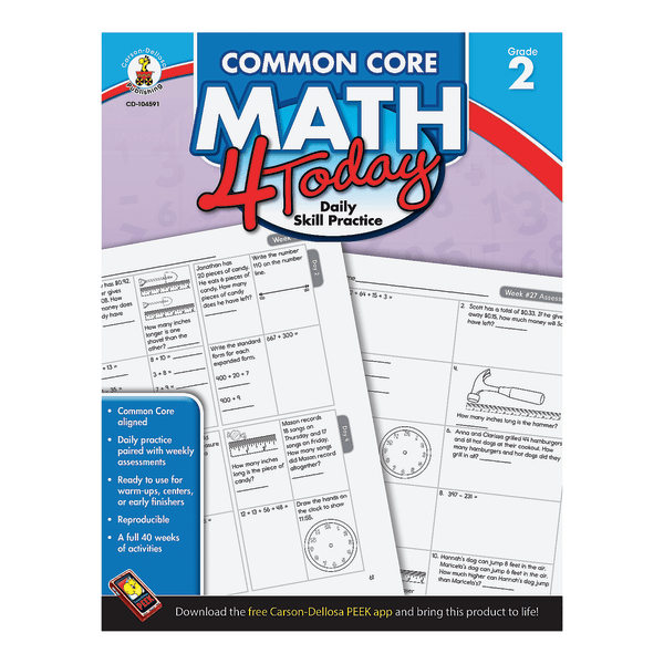 Carson-Dellosa Common Core Math 4 Today, Grade 2 -  Carson Dellosa Education, 104591