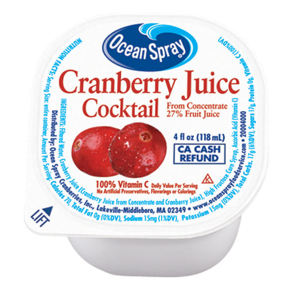 Ocean Spray Cranberry Juice, 4 Oz, Pack Of 48 Cups -  00700
