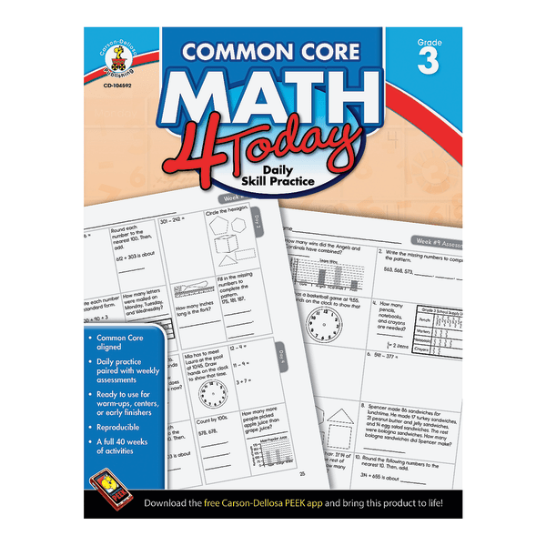 Carson-Dellosa Common Core Math 4 Today, Grade 3 -  Carson Dellosa Education, 104592
