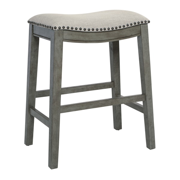 Office Star Saddle Stools, Gray/Antique Gray, Pack Of 2 Stools