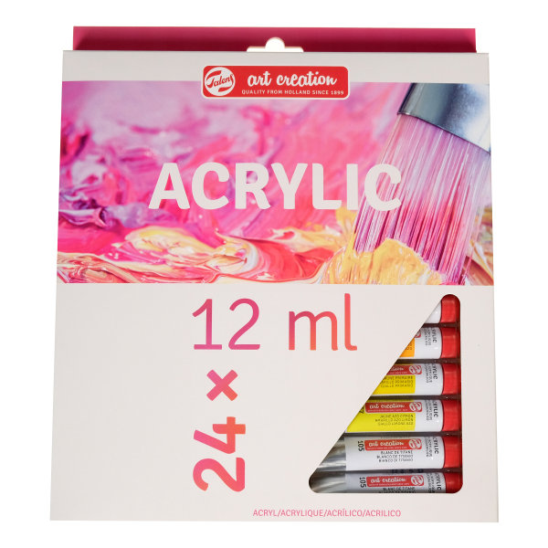 Talens Art Creation Acrylic Paint, 12 mL, Assorted Colors, Set Of 24 Tubes -  9021724M