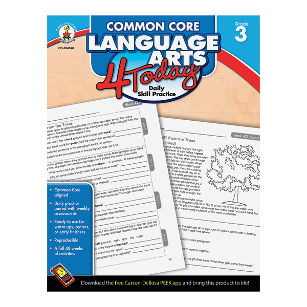 Carson-Dellosa Common Core Language Arts 4 Today, Grade 3 -  104598