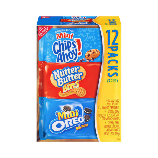 Nabisco Mini Chips Ahoy!, Nutter Butter Bites, & Mini Oreo Varity Snack Pack, 1 Oz., 12 Count Bb 05/07/22