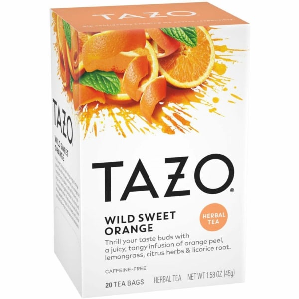 TAZO Herbal Tea  Wild Sweet Orange  Caffeine-Free  Tea Bags 20 Count Box ** BEST BY DATE 05/2025