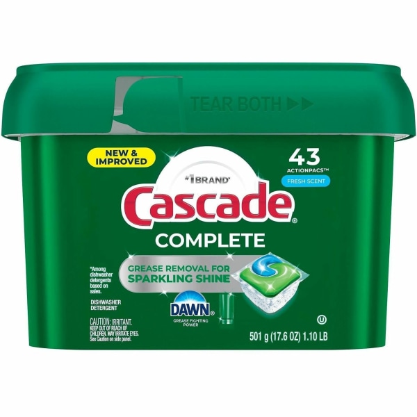 Complete ActionPacs Dishwasher Detergent Pods Fresh Scent Total Qty 43