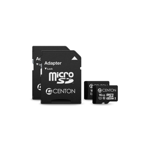 Centon microSD Memory Cards 16GB Pack Of 2 Memory Cards S1MSDHU116G2