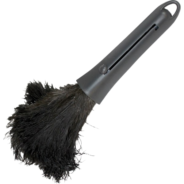 Retractable Feather Duster - Plastic Handle - 1 Each - Brown