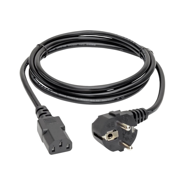 Tripp Lite European Computer Power Cord C13 to Schuko 10A 250V 17 AWG 6 ft. (1.83 m) Black - Cord, 10A (IEC-320-C13 to SCHUKO CEE 7/7) 6-ft -  P054-006