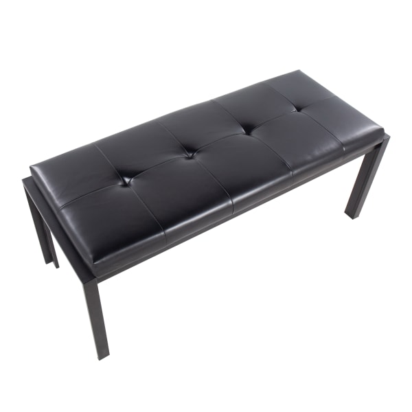 Photos - Pouffe / Bench LumiSource Fuji Contemporary Faux Leather Bench, Black